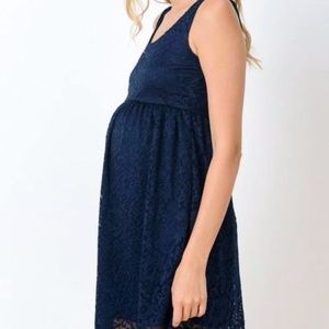 Navy Lace Maternity Dress